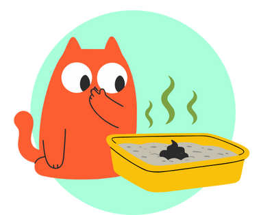 Kat bij vieze kattenbak